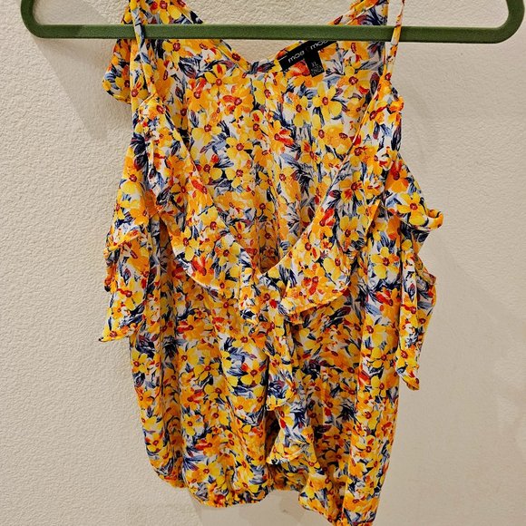 Moa Moa Tops - Cold Shoulder flouncy top